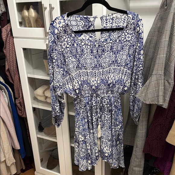 White Birch Blue and White Floral Jumpsuit - Picture 1 of 4